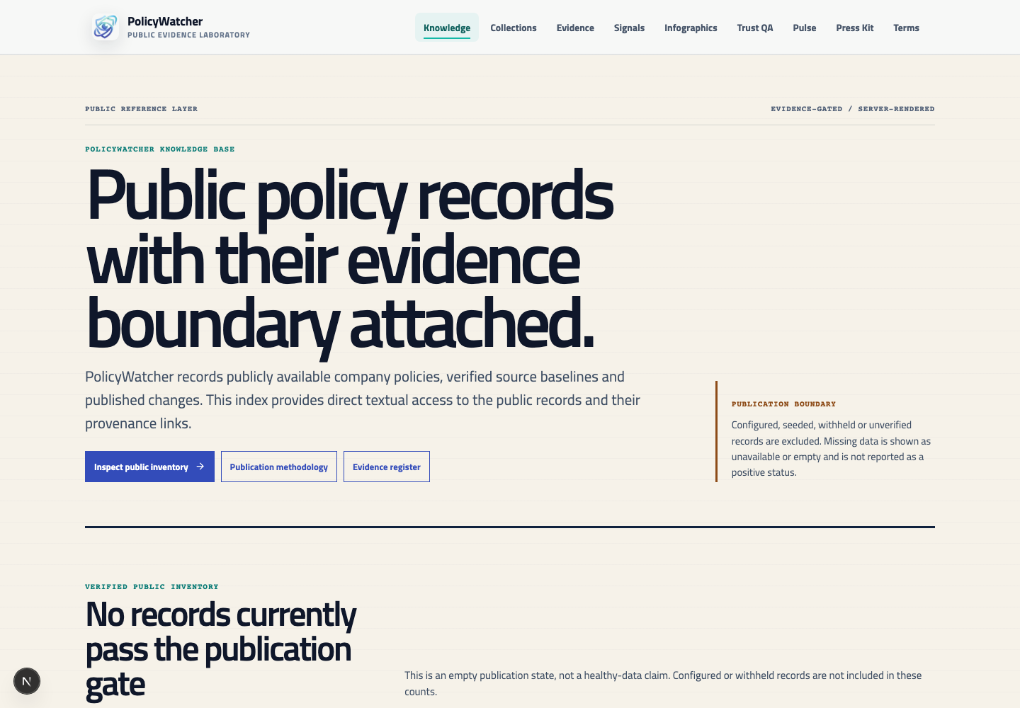 PolicyWatcher public Knowledge layer